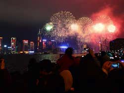 Chinese New Year fireworks in Hong Kong
