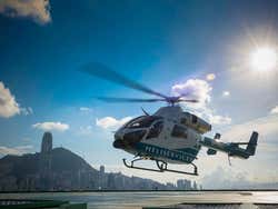 Helicopter in Hong Kong