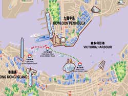Star Ferry map of Hong Kong