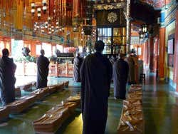 Monks at Po Lin Monastery