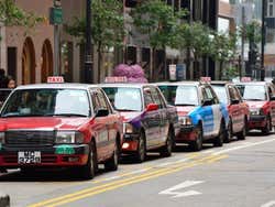 Taxi stop in Hong Kong