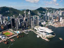 Views of Hong Kong from a helicopter